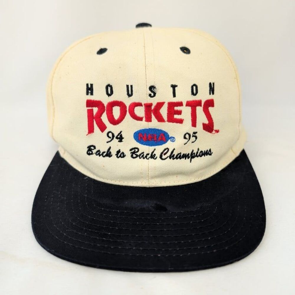Vintage Houston Rockets 94 95 Back to Back Champions Hat NBA Snapback Drew